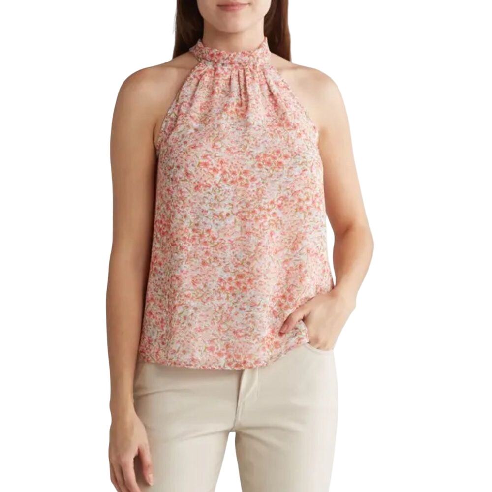 1.State Floral Mock Neck Top Size XS